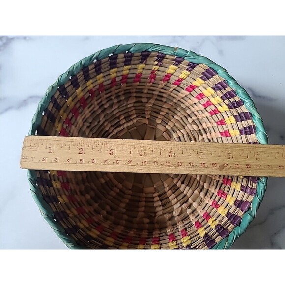 Vintage Striped Woven Basket - Picture 4 of 10